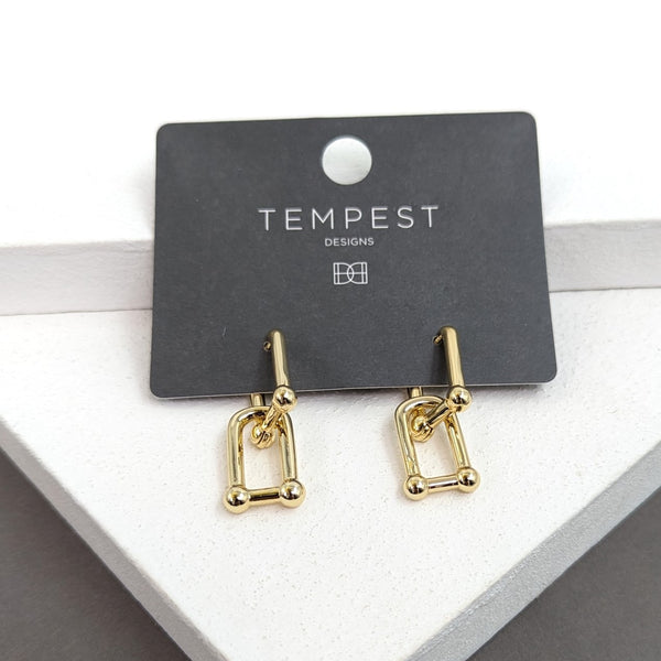 Stirrup style link earrings