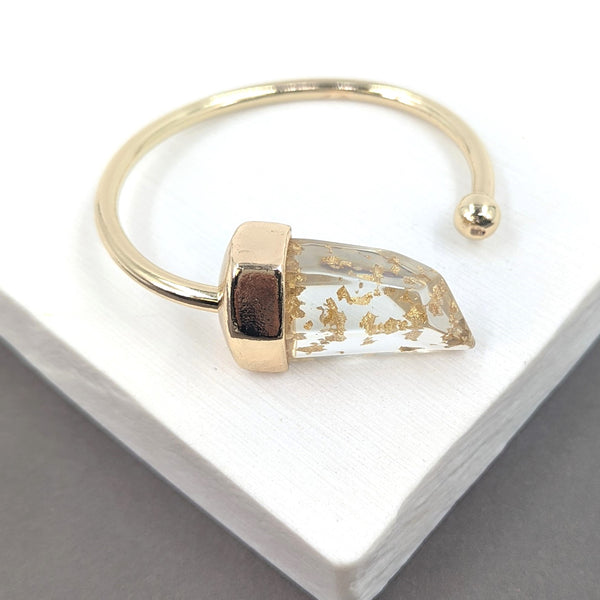 Statement bangle with gold flake resin feature