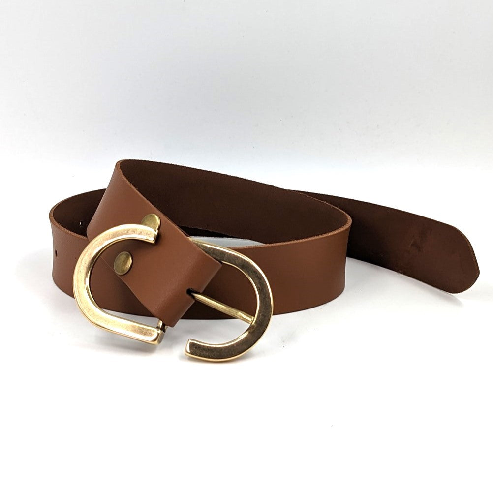 M-L Luxury Italian leather belt with classic D shape buckle – Tempest ...