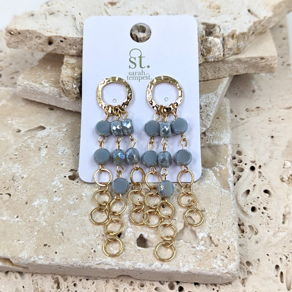 Dangle earrings with open circle components