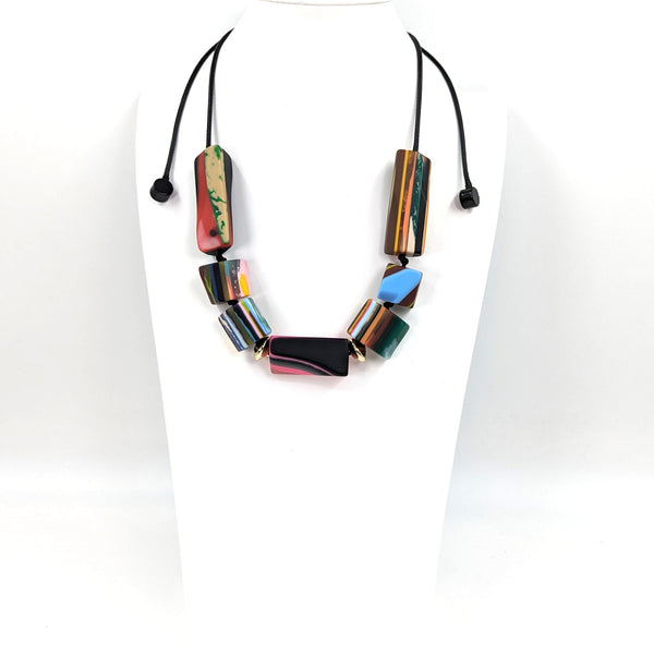 Multi chunky bead resin necklace