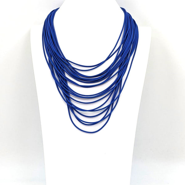 Mega multistrand neoprene necklace with magnetic clasp