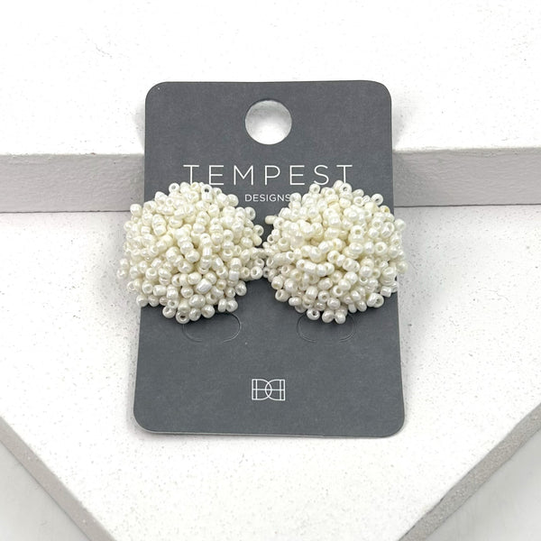 Bead encrusted stud earrings