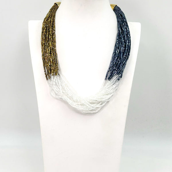 Multistrand beaded necklace