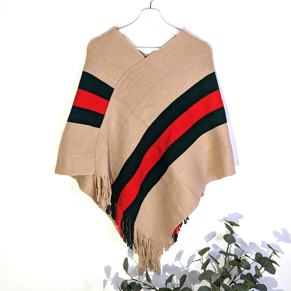 Gucci' inspired warm scarf with fringe