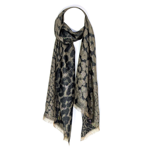 Substantial Metallic Animal Design Luxe Scarf