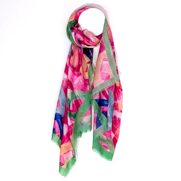 Graffiti heart print scarf with border