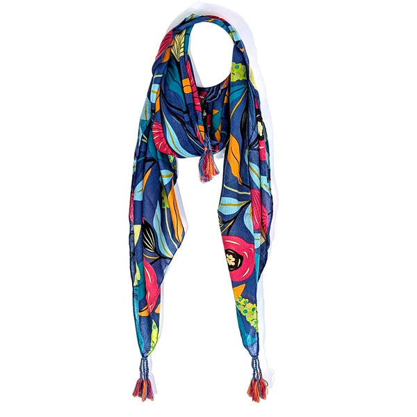 Tropical poppy print scarf