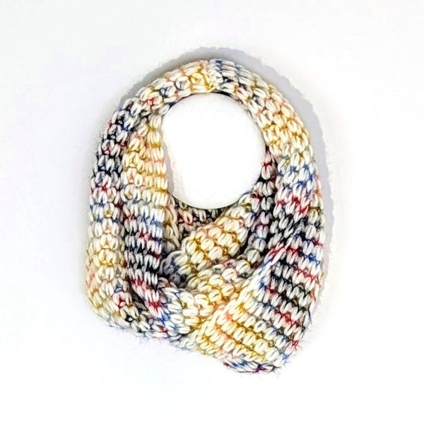 Chunky knit infinity scarf with inter multi colours