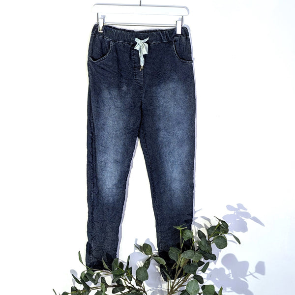 Super stretch denim style trousers