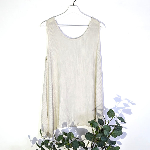 Waffle fabric simple trapeze style vest top