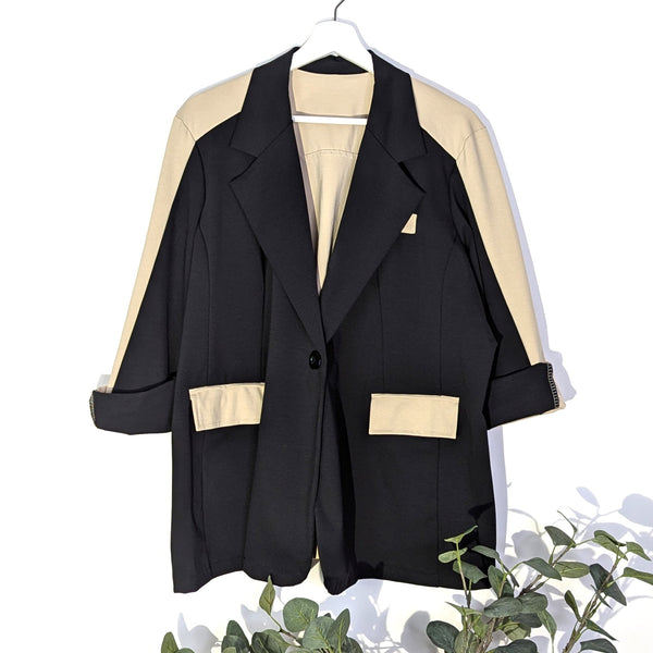 2 Tone rayon mix blazer (M)