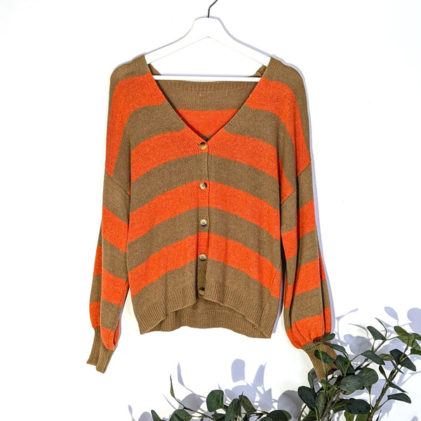 Lyocell mix soft stripey cardigan