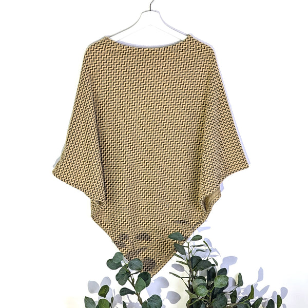 Super soft and stylish poncho with subtle zig zag design