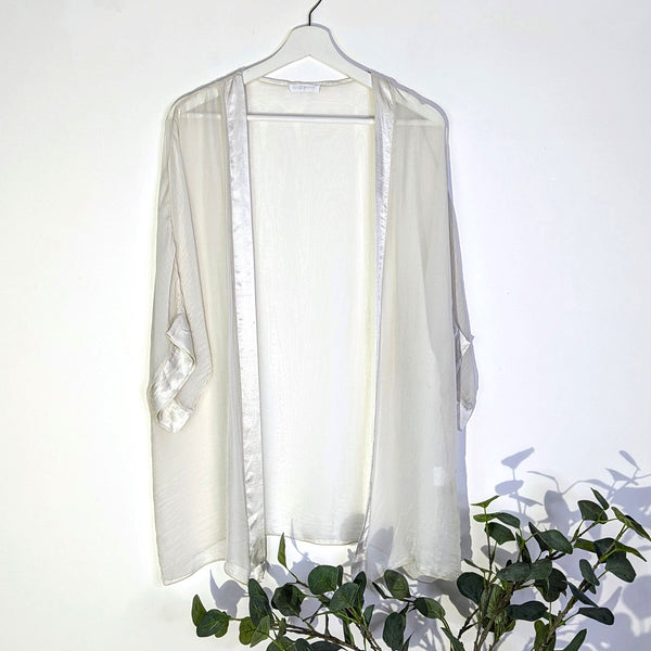 Silk blend classic plain kimono