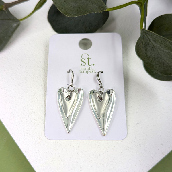 Double contemporary concave earrings