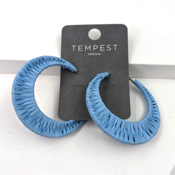 Threaded rafetta hoop earrings