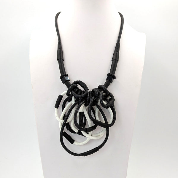 Luxe wax cord overlap necklace