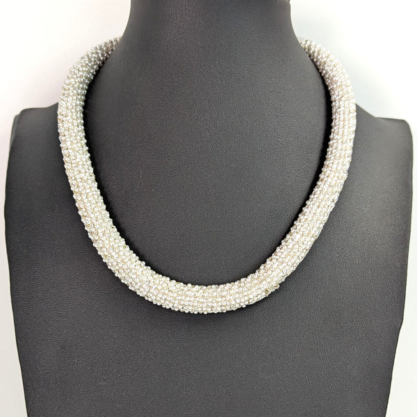 Mini pearl and crystal classic necklace