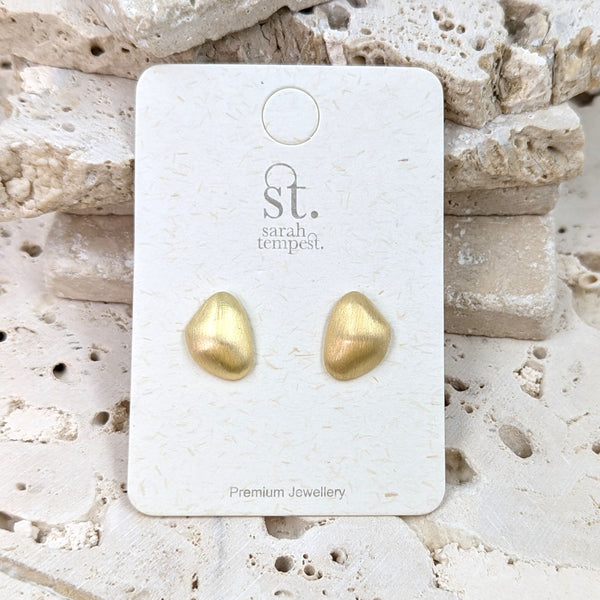 Organic shape with brushed plating earrings