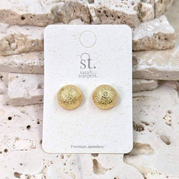 Textured sparkle dome shaped earrings