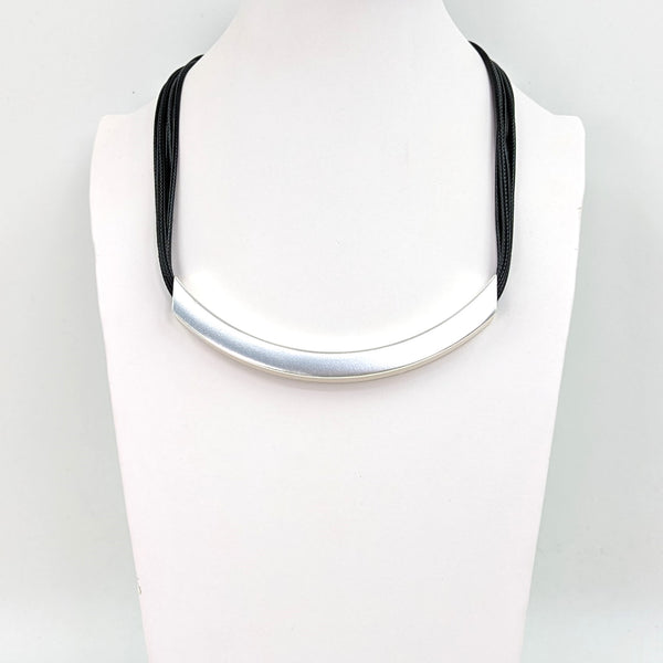 Multi cord collar necklace with square tubing