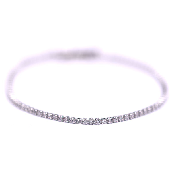 Delicate full CZ stone bracelet with foldover clasp