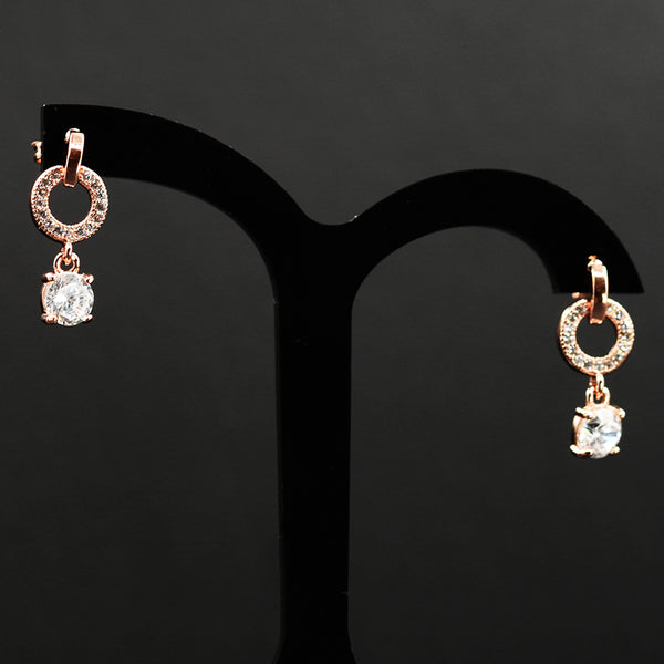 Pretty cz circle and drop earrings