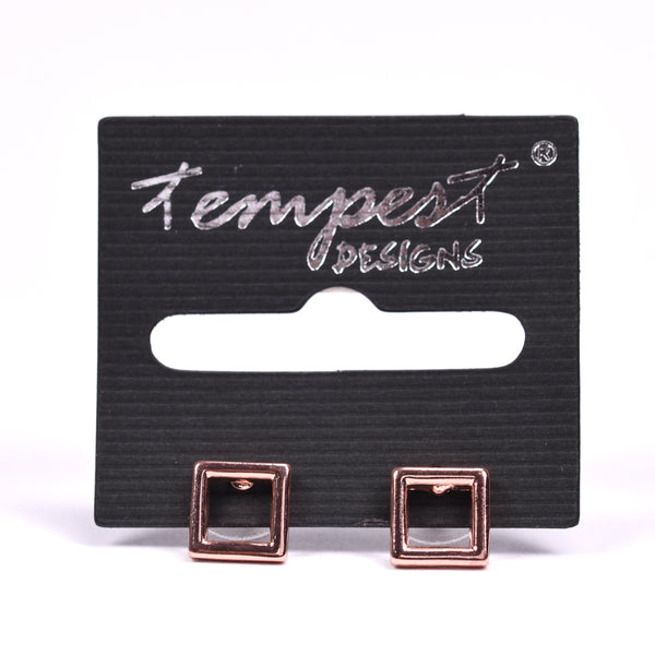 Simple square cut out stud earrings