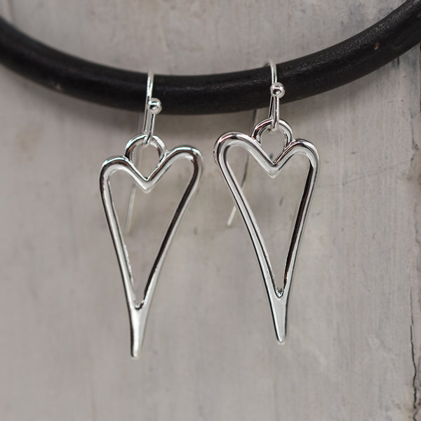 Delicate open heart earrings