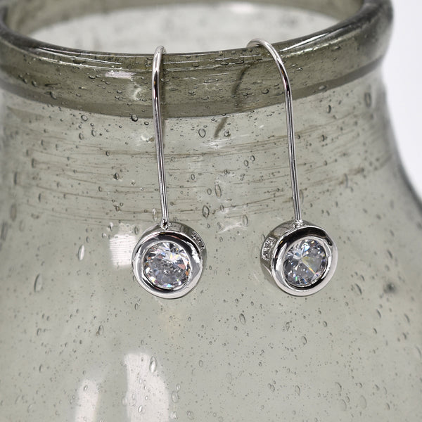 CZ crystal drop earrings