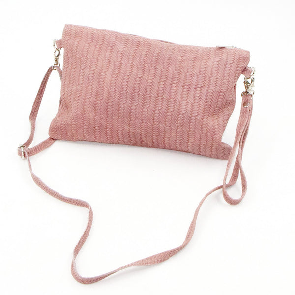 Woven pattern cross body handbag