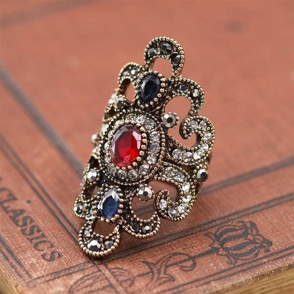 Square set victoriana style ring