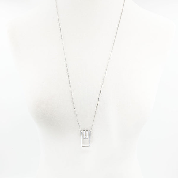 Long contemporary U bar necklace