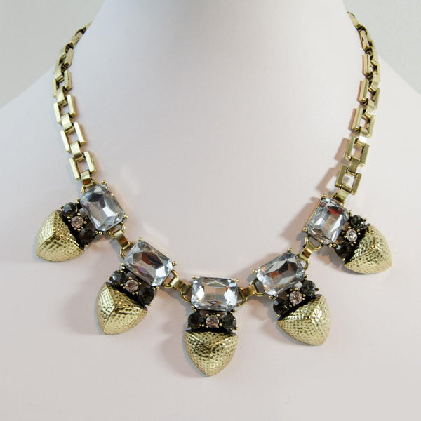 Triangle and crystal design necklace