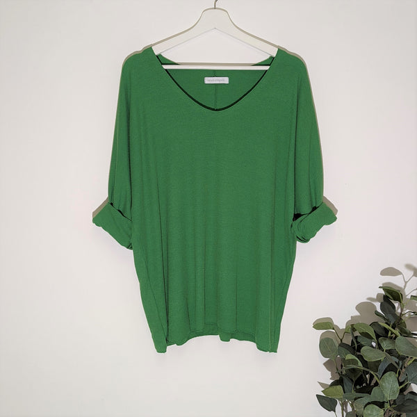 Soft touch long sleeve v neck top