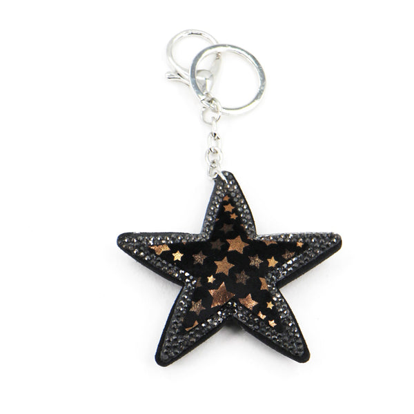 Star key ring with crystal edge