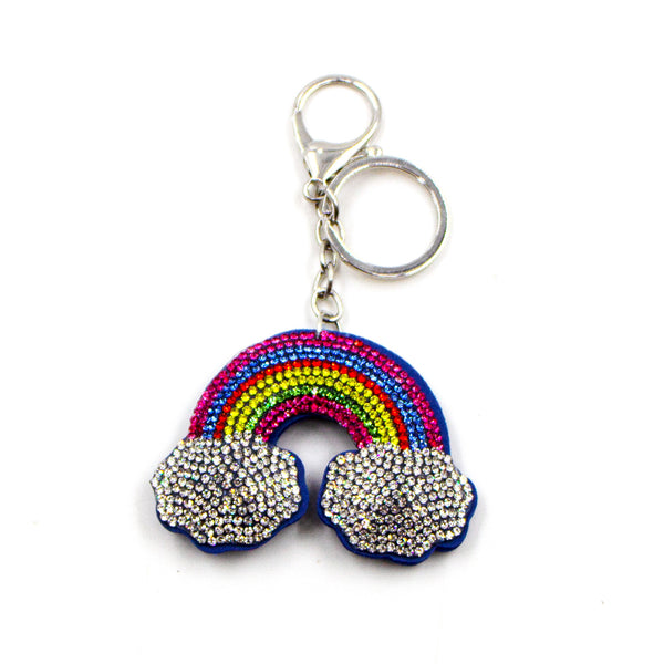 Rainbow and clouds keyring