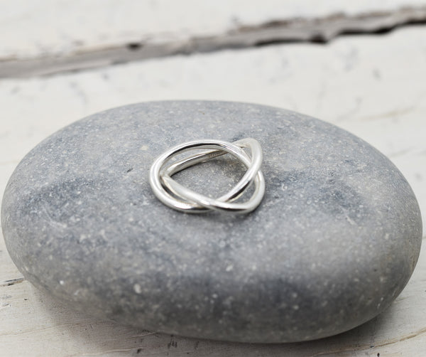 925 Silver interlinked ring - Size 10