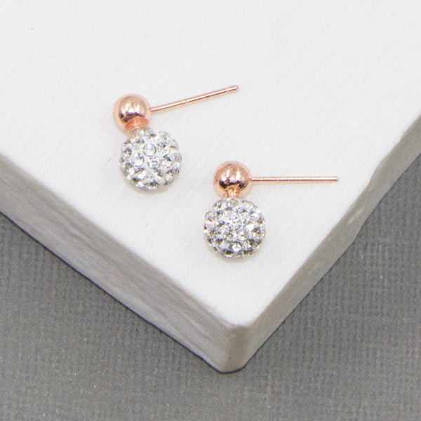 Classic crystal ball earrings with plain ball post