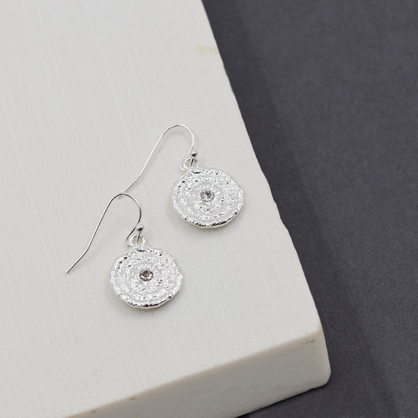 Round wave dropper earring