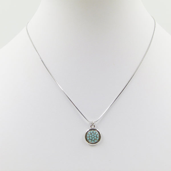 Swarovski crystal disc pendant on delicate snake chain