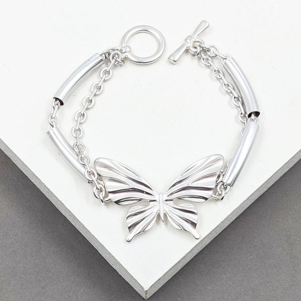 Butterfly bracelet with T bar clasp