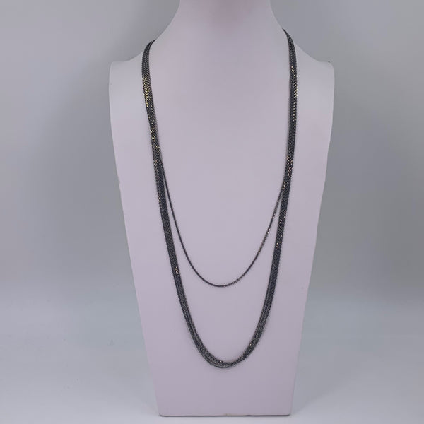 Multi strand delicate long chain necklace