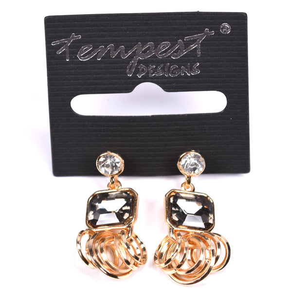 Elegant crystal drop earring with little hoop drops