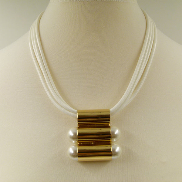 Bullet style pendant on multi wax cord necklace