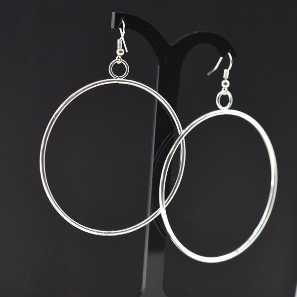 Hooped shaped drop earring on fish hook