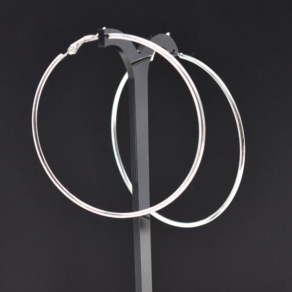 Silver plated hoop earring