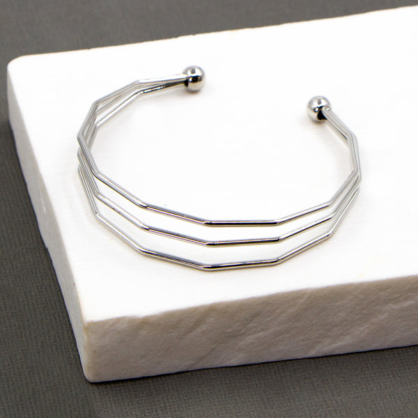 Open octagonal contemporary bangle