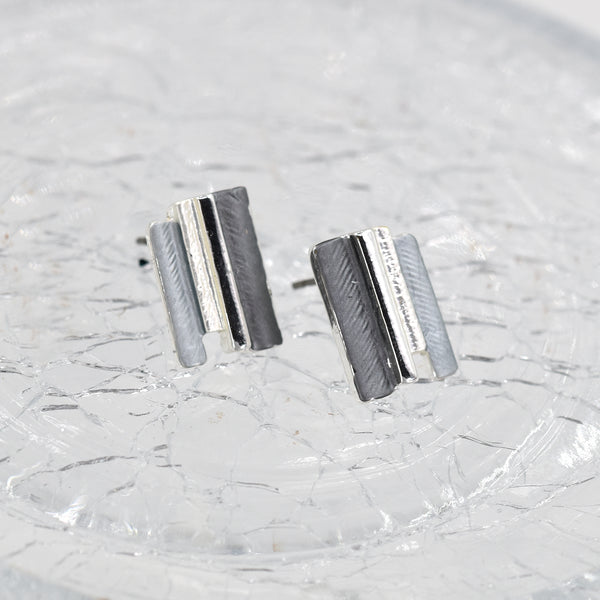 Multi rectangle square stud earrings